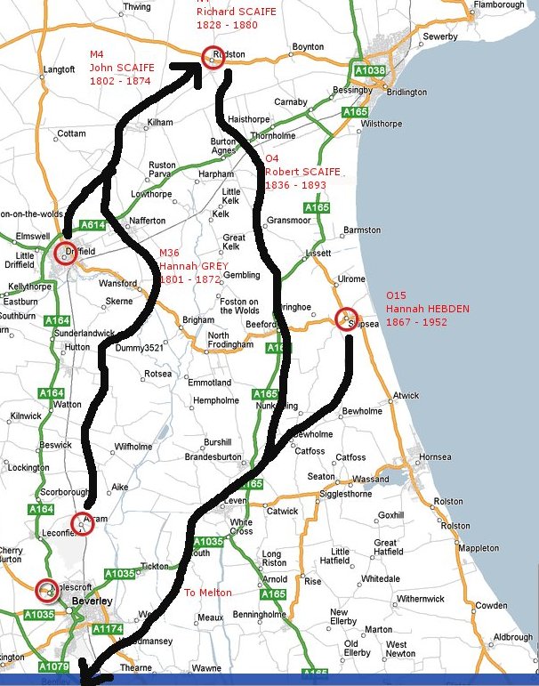 map of SCAIFE travels